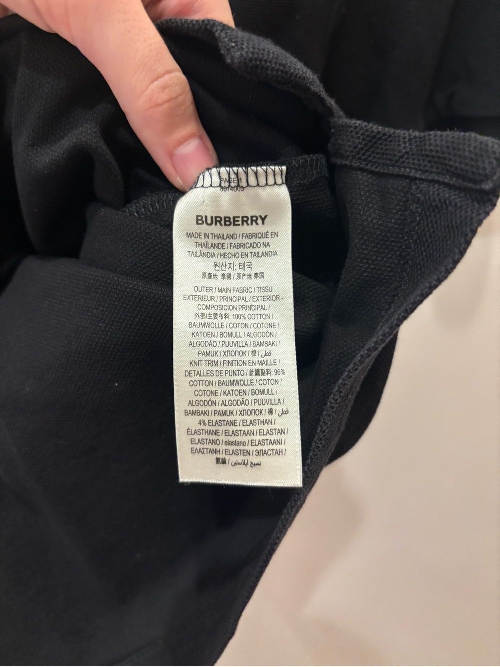 Burberry Black Polo with Signature Check Placket - Picture 3 of 4